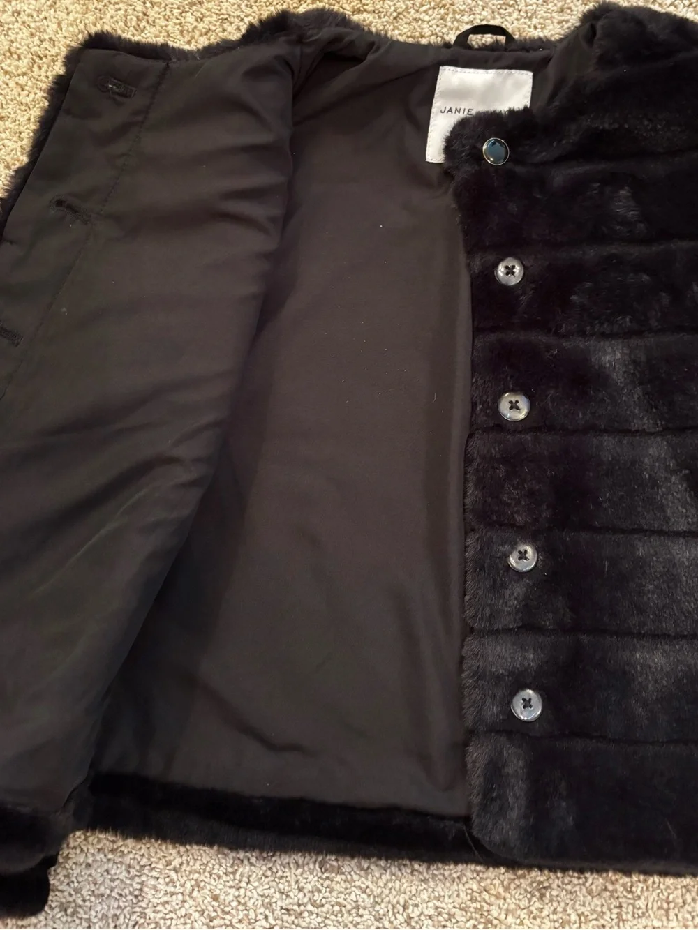 JANIE AND JACK Cropped Faux Fur Coat. Size 7/8.